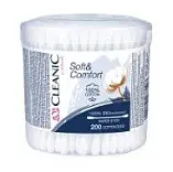 Cleanic Soft&Comfort ватные палочки гигиенические в круглой коробке 200 шт