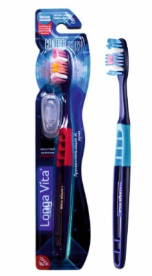 Лонга Вита зубная щетка control средней жесткости 