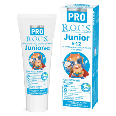 ROCS  pro junior зубная паста сливочный пудинг 74 гр 