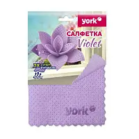 York салфетка из микрофибры с пропиткой 2 в1 вайолет 30 х30 см