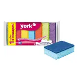 York губки для посуды колор люкс 6+1 шт