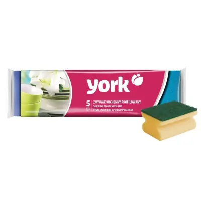 York губки для посуды профилированные 5 шт 