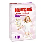 Huggies ultra comfort 7 -17 кг трусики подгузники 34 шт для девочек
