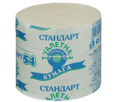 Островская бумага туалетная 1-сл. без втулки сер 54м, 24рул/уп 