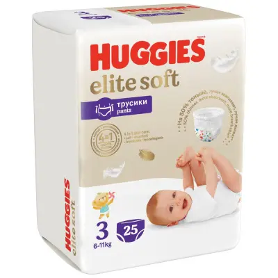 Huggies Soft подгузники трусики 6-11 кг 3 размер 25 шт 