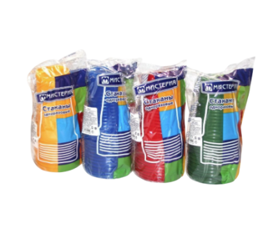 Стакан 200 мл пп цветной пластиковый набор 12 шт 