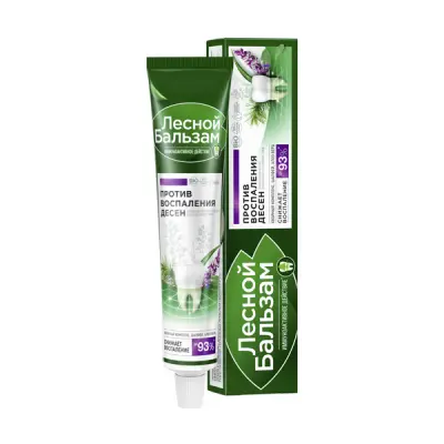 Лесной бальзам паста зубная на отваре трав с шалфеем и алоэ против воспаления десен 75 мл 