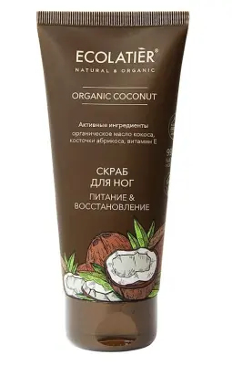 Ecolatier green скраб для ног питание восстановление серия organic 100 мл 