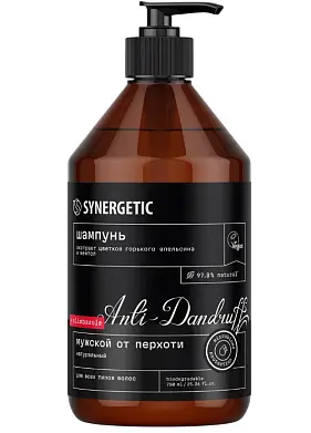 Synergetic натуральный шампунь от перхоти мужской 750 мл