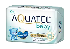 Aquatel baby крем мыло твердое хлопковое молочко 90 г