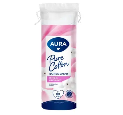 Aura ватные диски 80 шт 