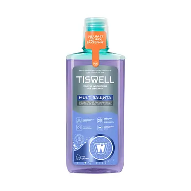 Tiswell ополаскиватель для полости рта от кариеса налета неприятного запаха и зубного камня защита 500 мл