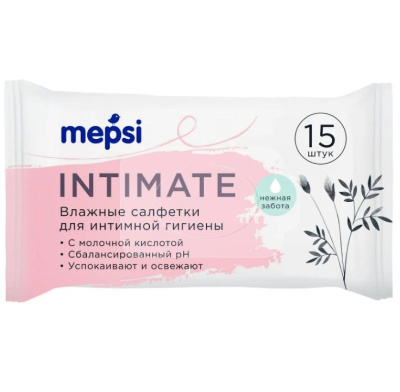 Mepsi влажные салфетки для интимной гигиены 15 шт 