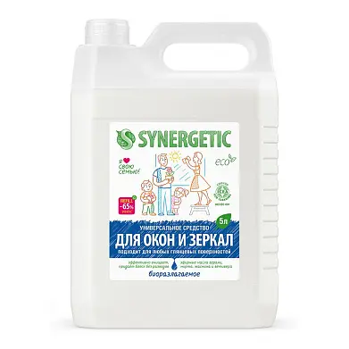 Synergetic средство для мытья стекол зеркал и бытовой техники 5 л