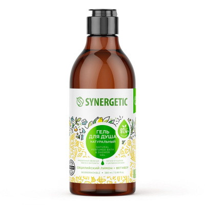 Synergetic гель для душа кофе и сицилийский лимон и ветивер 380 мл 