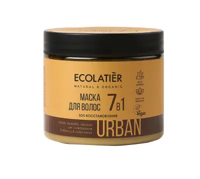 Ecolatier маска для волос восстановление 7 в 1 какао и жожоба 380 мл 