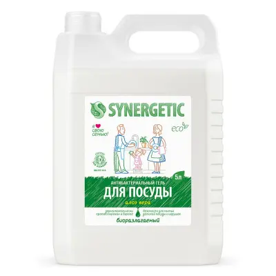 Synergetic гель для мытья посуды алоэ вера 5 л 