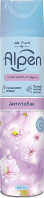 Alpen освежитель воздуха антитабак 300 мл 