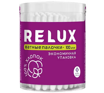 Relux ватные палочки цилиндр 100 шт