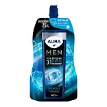 Aura men гель для душа 3 в1 ультра чистота дой пак 480 мл