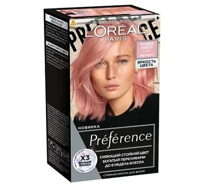 L` Preference краска для волос 9.213 розовое золото мелроуз