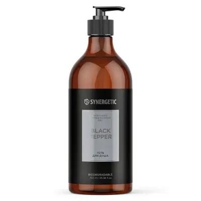 Synergetic парфюмированный гель для душа black pepper черный перец 750 мл 