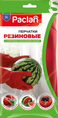 Paclan пара резиновых перчаток с ароматом арбуза размер s 