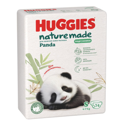 Huggies naturemade подгузники 2S 4-7 кг 74 шт 