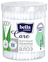 BELLA Ватные палочки 200 шт. с экстр. алоэ в круг.коробочке