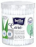BELLA Ватные палочки 200 шт. с экстр. алоэ в круг.коробочке