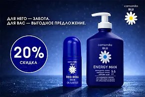 Акция на средства для мужчин от бренда Camomilla Blu
