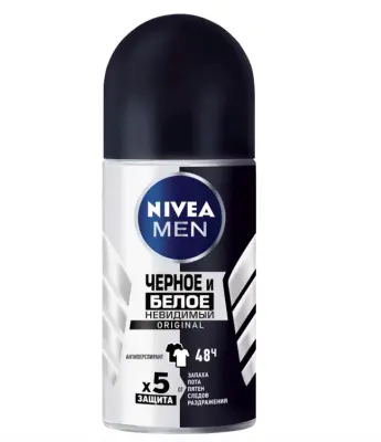 Nivea део шарик мужской невидимый для черного и белого 50 мл 