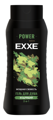 Exxe men гель для душа 2 в1 бодрящий power 400 мл 