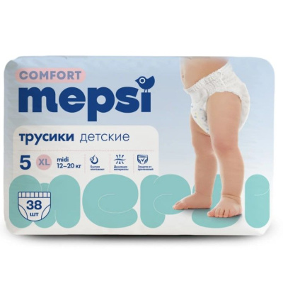 Mepsi детские подгузники трусики comfort xl 12 20 кг 38 шт 