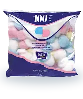 BELLA Шарики ватные BELLA COTTON цветные 100шт