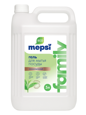 Mepsi гель для мытья посуды с экстрактом зеленого чая family 5 л 