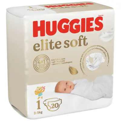 Huggies Soft подгузники для новорожденных 3-5 кг 1 размер 20 шт 