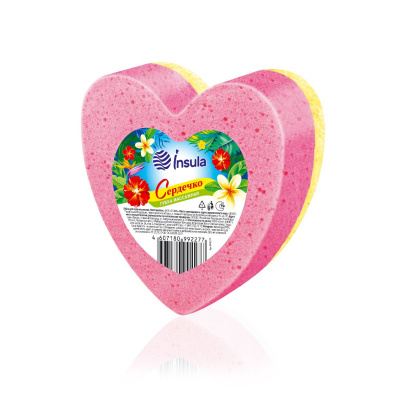 INSULA губка для тела массажная сердечко 