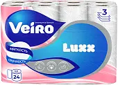 Veiro туалетная бумага luxx 3 х слойная белая 24 шт