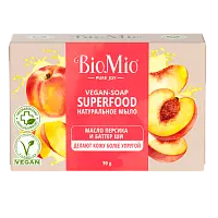BioMio Натуральное мыло Superfood с маслом Персика и баттером Ши 90 г