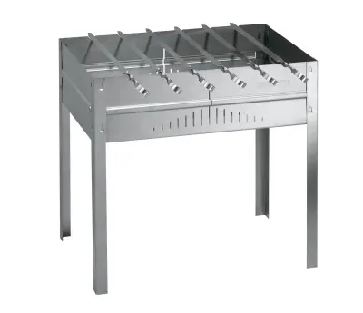 FORESTER Мангал разборный с ребрами жесткости + 6 шампуров (патент), с усиленным дном, 50*30*50 см (5) 