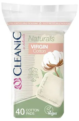 Cleanic Naturals Cotton ватные диски гигиенические квадрат 40 шт