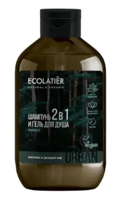 Ecolatier Гель для душа и шампунь мужской 2в1 Кипарис и зеленый чай 600мл 