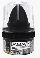DAMAVIK крем блеск для обуви с губкой пластиковая банка 50мл черный