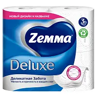 Zemma deluxe туалетная бумага деликатная забота 3 слоя 4 рулона
