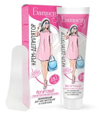 БАТИСТ крем-депилятор для сухой и чувствительной кожи Йогуртовый 100мл 9 шт 