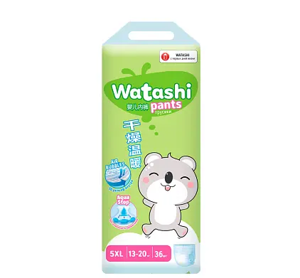 Watashi трусики подгузники одноразовые для детей 5/XL 13-20 кг 36 шт