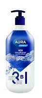 Aura men гель для душа 3 в1 морские минералы new флакон дозатор 1000 мл