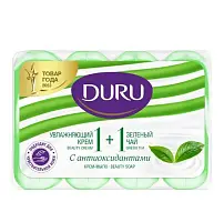 Duru туалетное крем мыло 1+1 увлажняющий крем и зеленый чай 4*80 гр