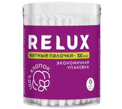 Relux ватные палочки цилиндр 100 шт 